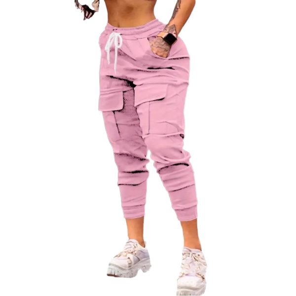 Plus Size Fashion Drawstring Bag Pocket Casual Working Pants - Image 2