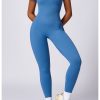 Women's Tight Seamless Back One-piece High-strength Thread Short-sleeved Fitness Sports Jumpsuit - Image 10