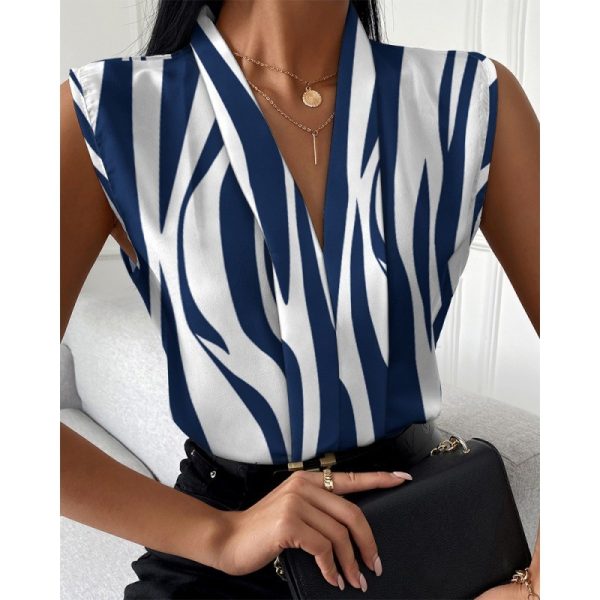 Printed Sleeveless Shirt Top For Women - Image 6