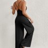 Ladies' Cross Leisure Vacation Lazy Backless Wide Leg Pants Camisole Skirt Jumpsuit - Image 2