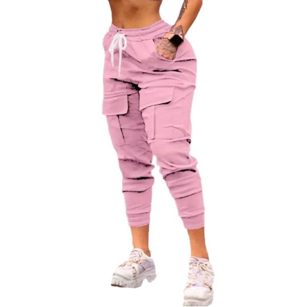 Plus Size Fashion Drawstring Bag Pocket Casual Working Pants - Image 6