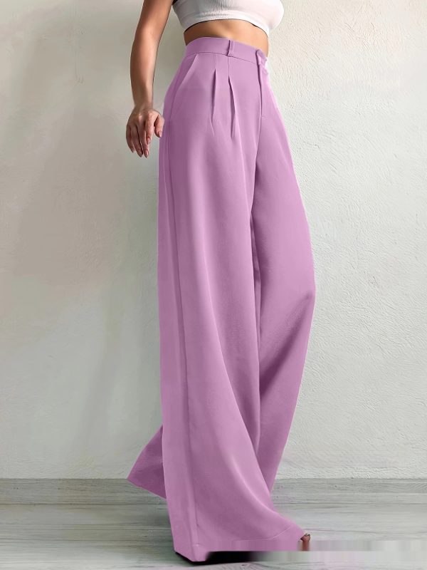 Elegant Solid Color High-grade Draping Formal Suit Trousers - Image 7