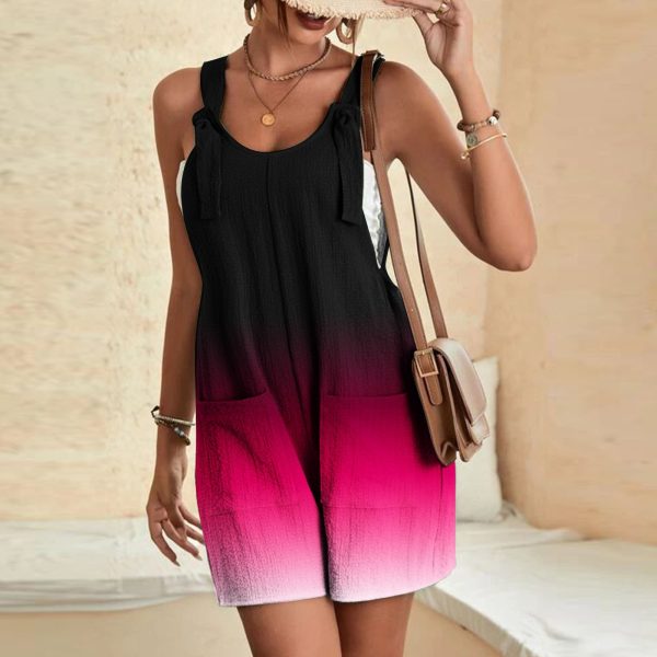 Printed Casual Fashion Suspenders Pants Women - Image 4