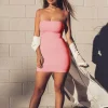 Summer Red Solid Vintage Women's Mini Dress Street Sexy Korean Fashion Club Dress Sleeveless Spaghetti Strap Elegant Y2k Clothes - Image 4