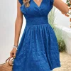 Elegant Short Dresses For Women Summer Casual Slim Red Sleeveless Holiday Beach Dress Fashion V Neck A-line New In Dresses - Image 4