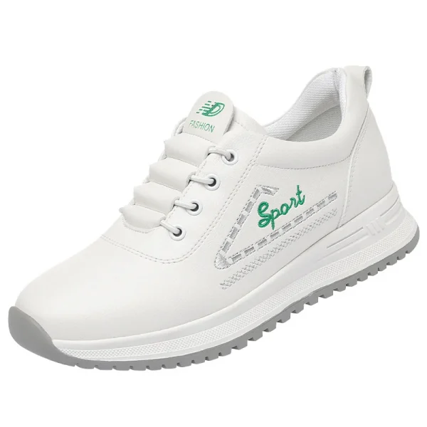 Spring Autumn Soft Sole Velvet Little White Shoes Women's New Sports Casual Middle-aged Elderly Sneakers Flat Leather Shoes - Image 6