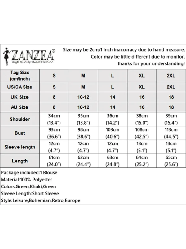 ZANZEA Summer Fashion Floral Printed Blouse Bohemian Holiday Tops Woman Elegant Short Sleeve Work Shirt Casual Pleated Blsuas - Image 6
