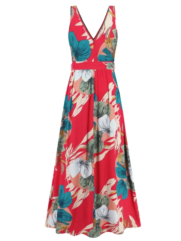 VigoCasey 2025 Summer Female Casual Long Bodycon Dress Women V Neck Strap Dress Lady Print Sleeveless Backless Tight Dresses - Image 6