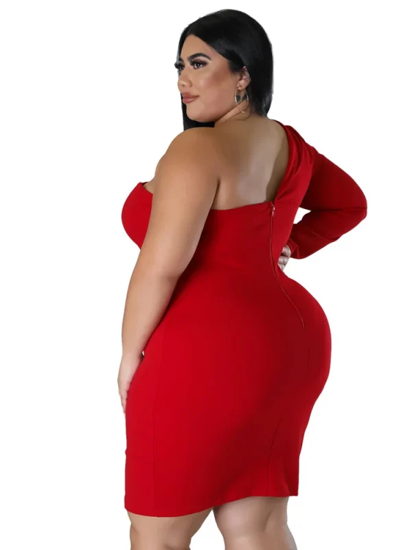 Wmstar Plus Size Dresses Women 2022 Single Long Sleeve V Neck Solid Sexy Mini Suit Dress Party Dresses Wholesale Dropshipping - Image 5