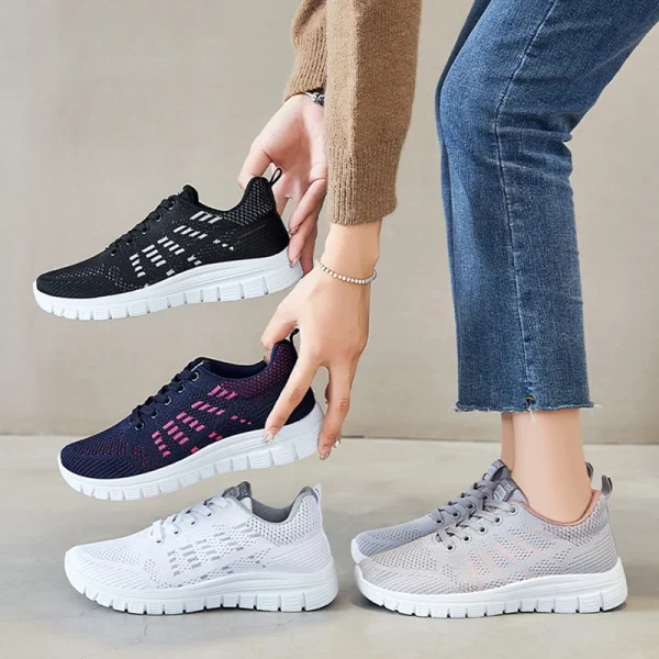 Oulylan Summer Breathable Running Shoe Women Fashion Non-Slip Sneakers Lightweight Lace Up Athletic Shoes Sport Jogging Footwear - Image 3