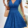 Elegant Short Dresses For Women Summer Casual Slim Red Sleeveless Holiday Beach Dress Fashion V Neck A-line New In Dresses - Image 5
