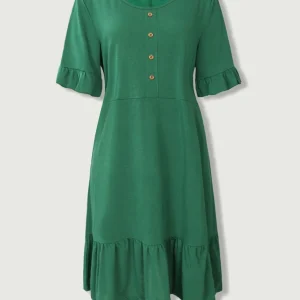 2025 Summer New Women's Dresses Fashion Casual V-neck Solid Color Button Chiffon Waist Corset Slim Casual Women's Shirt Dresses