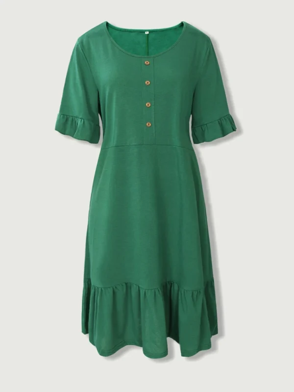 2025 Summer New Women's Dresses Fashion Casual V-neck Solid Color Button Chiffon Waist Corset Slim Casual Women's Shirt Dresses