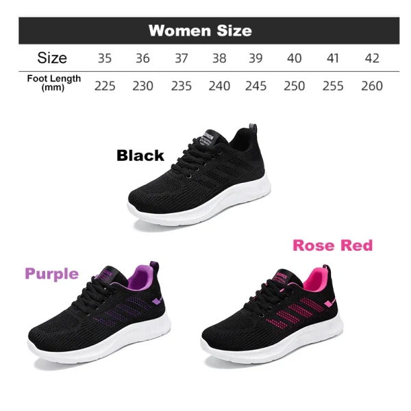 Oulylan Summer Soft Sole Running Shoes Ladies Casual Solid Color Antislip Footwear Outdoor Lace Up Mesh Breathable Sneakers - Image 6