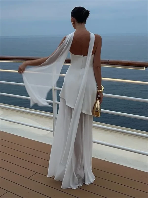 Tossy Summer Female With Ribbon Long Dress Elegant Mesh Backless Patchwork Slim Fashion Party Dress Gown Women's Bodycon Dress - Image 5