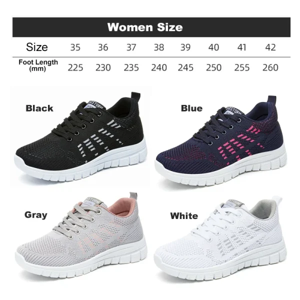 Oulylan Summer Breathable Running Shoe Women Fashion Non-Slip Sneakers Lightweight Lace Up Athletic Shoes Sport Jogging Footwear - Image 6