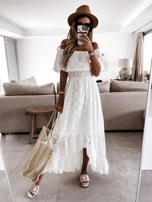 Trendy Casual Summer White Dress for Women Cover-ups Outfits New Boho Hippie Chic Long Maxi Dresses Elegant Party Beachwear - Image 2