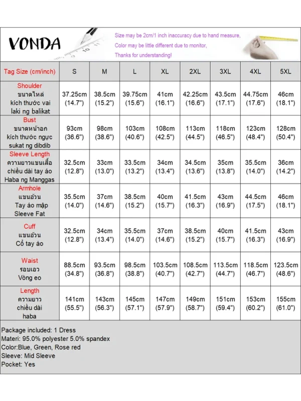 Plus Size Women Bohemian Maxi Dress 2025 Summer Printed Long Sundress VONDA Beach Party Vestidos Half Sleeve Casual Loose Robe - Image 6