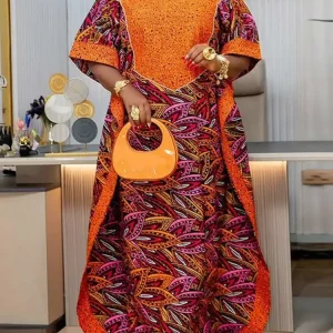 Plus Size 5XL VONDA Women Bohemian Printed Long Sundress 2025 Summer Casual Half Sleeve Loose Maxi Dress Oversized Party Vestido