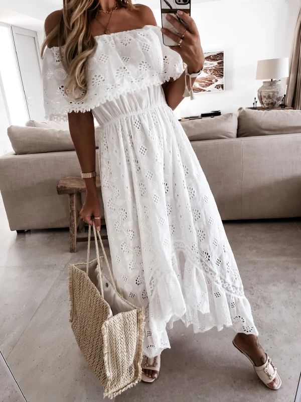 Trendy Casual Summer White Dress for Women Cover-ups Outfits New Boho Hippie Chic Long Maxi Dresses Elegant Party Beachwear - Image 5