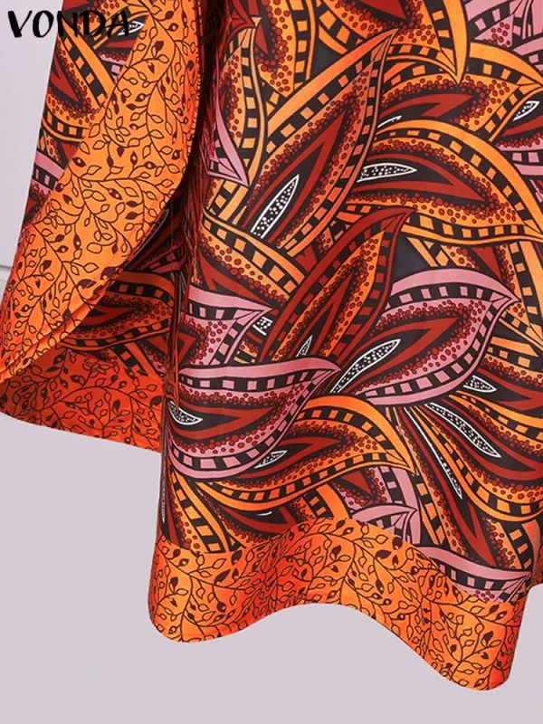 Plus Size 5XL VONDA Women Bohemian Printed Long Sundress 2025 Summer Casual Half Sleeve Loose Maxi Dress Oversized Party Vestido - Image 5