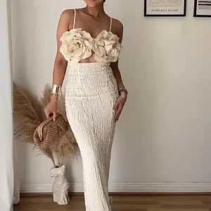 Women Patchwork Appliques Dress Sleeveless Sexy Backless Spring Summer Vacation Beach Stretch Party Long Bodycon