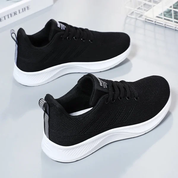 Oulylan Summer Soft Sole Running Shoes Ladies Casual Solid Color Antislip Footwear Outdoor Lace Up Mesh Breathable Sneakers - Image 2