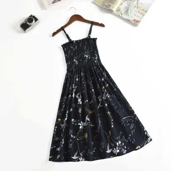 Summer Chiffon Camisole Sleeveless Dress Women Mini Dresses Fashion Elastic Waist Casual Spaghetti Strap Dresses Vestidos Girls - Image 3