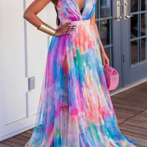 Plus Size Women Clothing 2xl 3xl 4xl 5xl Summer Sexy Evening Dresses Elegant and Beautiful Halterneck Long Dresses Mesh Hem