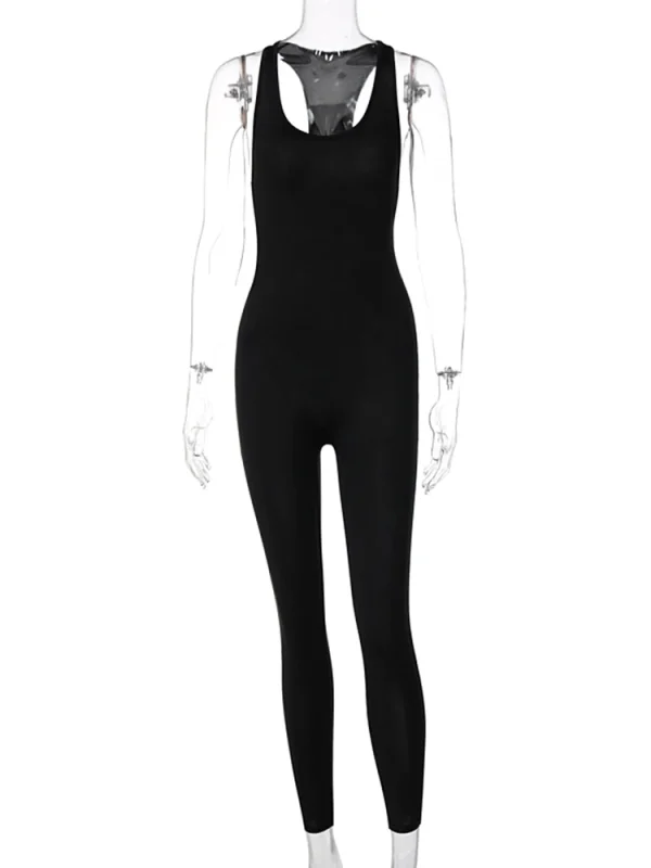 Weird Puss Backless Fitness Jumpsuit Sleeveless Skinny Stretchy Body-Shaping Sportswear Workout Overalls Hot Street 2022 Outfits - Image 6