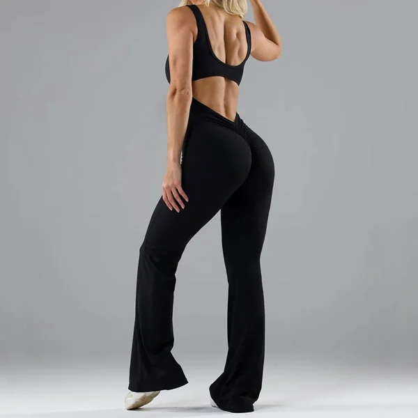 Women Slim Jumpsuits Summer Lady Slip Backless Seamless Wide Leg Full Pant Overalls Female Sporty Bodysuits YZXFS-W0728 - Image 4