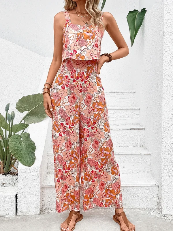 Elegant Long Jumpsuit Women Sexy Backless Wide Leg Jumpsuits Casual Sleeveless Floral Rompers Summer Clothes For Woman 2025 New - Image 5