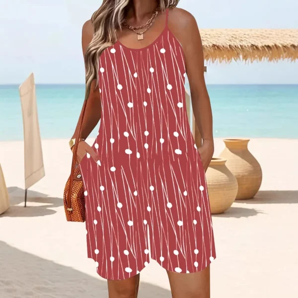 2025 Summer Sexy Sling Beach Short Playsuits Women Fashion Plus Size Sleeveless Striped Print Loose Short Jumpsuit Casual Romper - Image 3