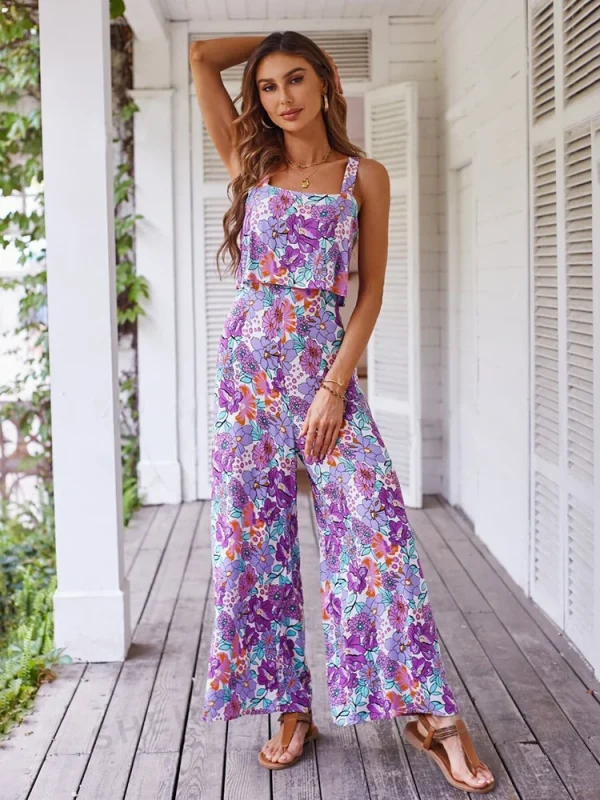 Summer Women's Print Jumpsuits,Sexy Halter Beach Long Jumpsuits,Jump Suit Woman,Jumpsuit Women Sexys,New 2025 Clothes,Rompers - Image 2