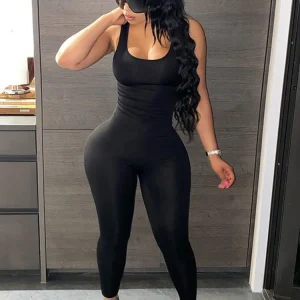 Weird Puss Backless Fitness Jumpsuit Sleeveless Skinny Stretchy Body-Shaping Sportswear Workout Overalls Hot Street 2022 Outfits