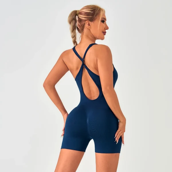 Summer Bodysuit Sportswear Woman Gym Sexy Bodysuit for Fitness Party Shorts Jumpsuits Overalls Women's Yoga Combi-pants Rompers - Image 3