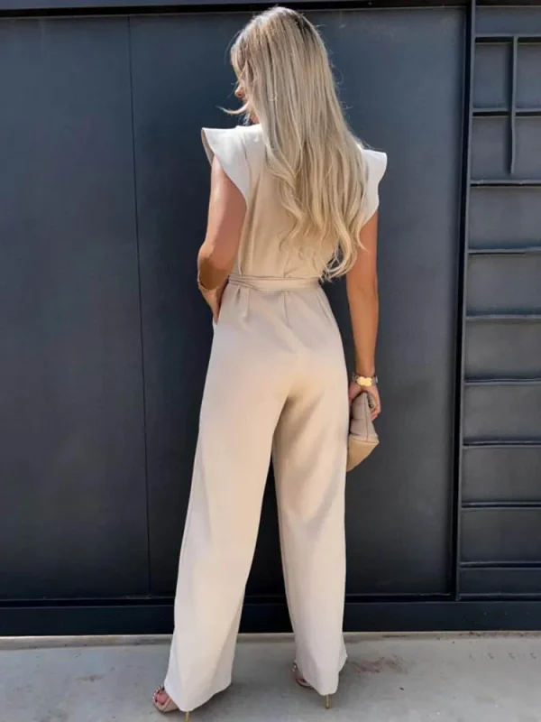 2025 Summer Short Sleeve Wide Leg Jumpsuit For Women Elegant Romper Vintage Streetwear Jumpsuits Overalls Women Jump Suit Woman - Image 4