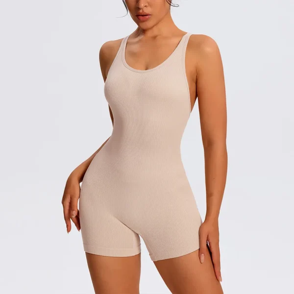 Seamless Sculpting Bodysuit Sportswear Woman Gym Jumpsuits Women Sport Yoga Clothes Combi-pants Fitness Overalls Shorts - Image 3