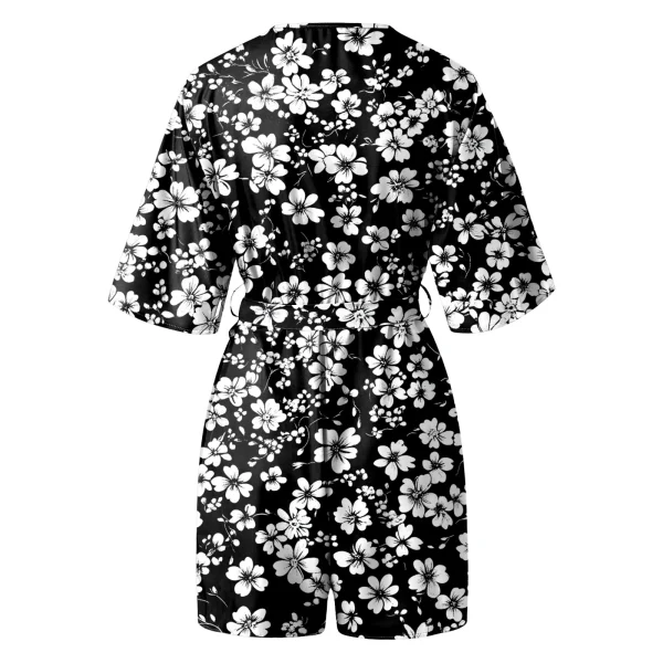 Womens Floral Print Shorts Rompers Summer Short Sleeves Boho Jumpsuits Wide Leg Body Suits Tops Dressy Casual Romper For Women - Image 3