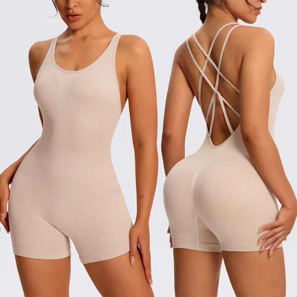 Seamless Sculpting Bodysuit Sportswear Woman Gym Jumpsuits Women Sport Yoga Clothes Combi-pants Fitness Overalls Shorts