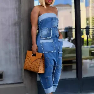 Wmstar Women's Jumpsuits One Piece Outfits Solid Casual Off Shoulder Summer Sexy Playsuits Overalls Wholesale Dropshipping 2024