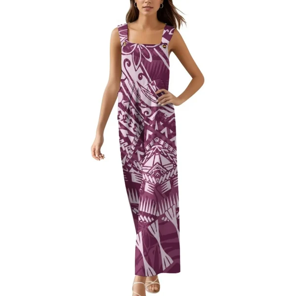 Island Style Hawaiian Floral Print Custom Outfit Women Jumpsuit Sexy Sling Jumpsuits Sexy Long Pant Strap Jumpsuit Lady Rompers - Image 4