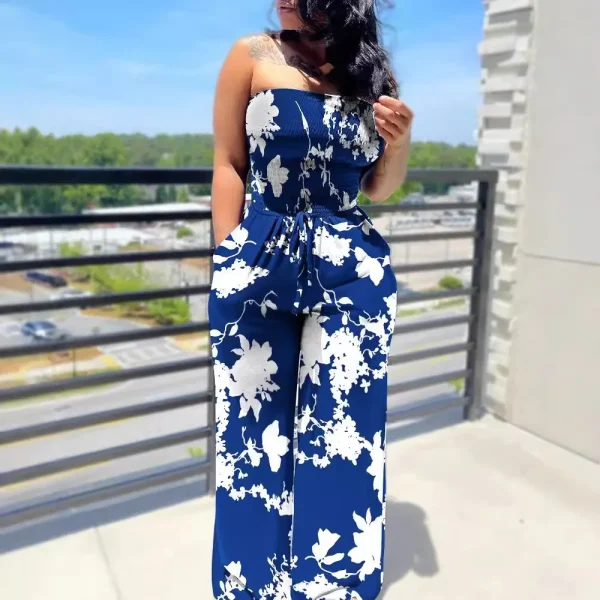 2024 Elegant Fashion Polka Dot Printing Jumpsuits Women Spring Autumn New Streetwear Casual Clothes Off Shoulder Overall Female - Image 4