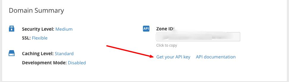 Get Cloudflare API key