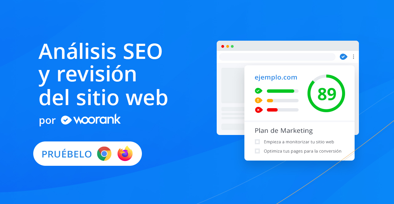 Extensión de WooRank Análisis SEO y evaluación de sitios web