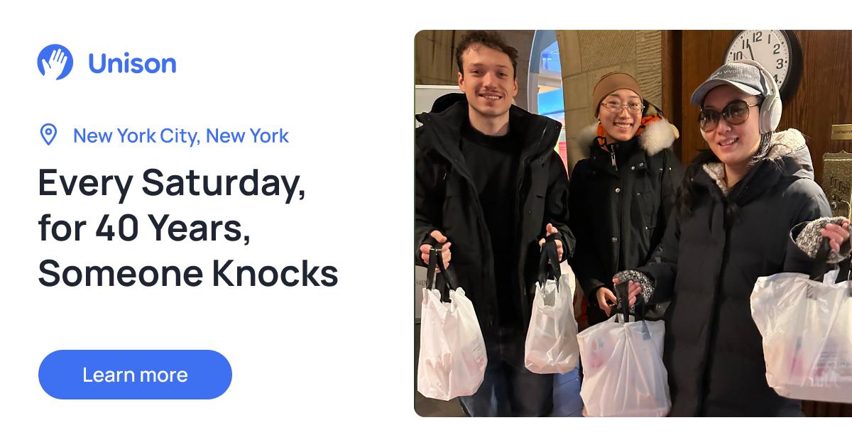 Edwin Raffucci Every Saturday, for 40 years, someone knocks | Volunteers in Action