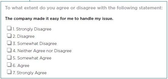 customer service questionnaire example