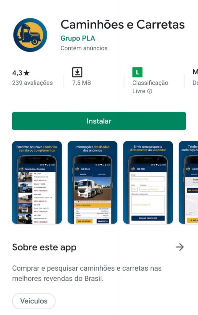 Aplicativo Caminhões e Carretas