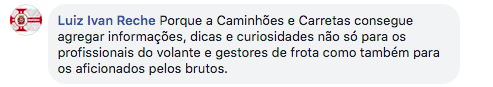 Depoimento do Caminhões e Carretas