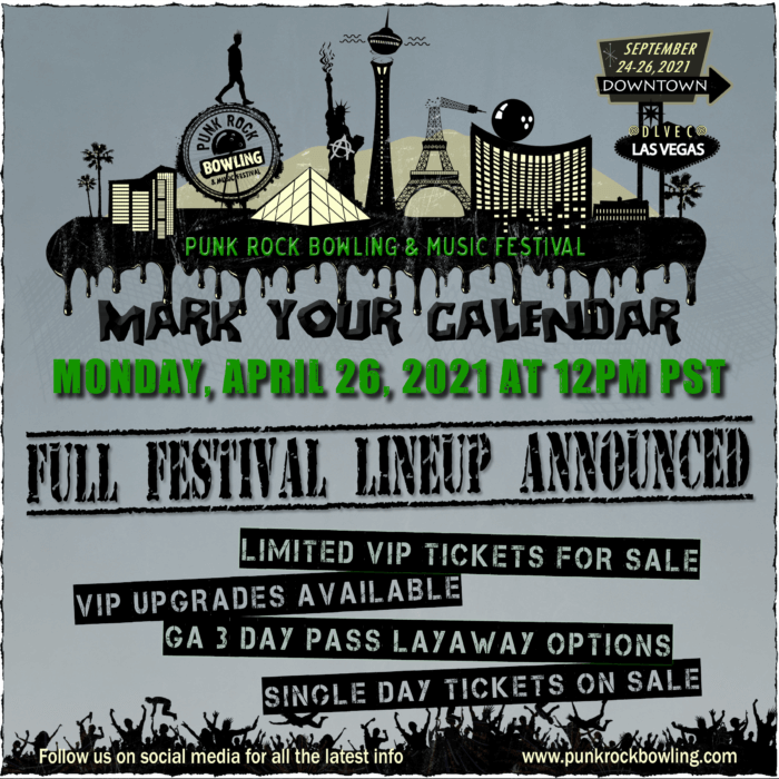 Punk Rock Bowling 2021 Full Fest Lineup TBA April 26